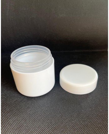 Cutie cosmetica perete dublu 50 ml cu capac alb