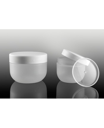Cutie cosmetica 100 ml translucida cu capac alb si opercul