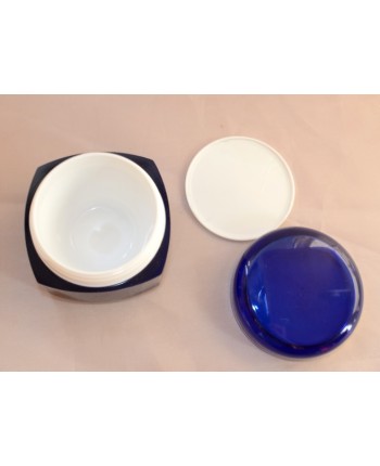 Doza cuadrangulara perete dublu albastru opac 50 ml