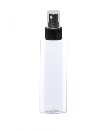 Flacon transparent 100 ml cu spray auriu/alb/negru