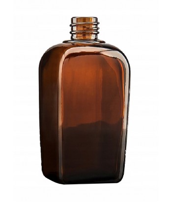 Sticla bruna de sticla 50 ml forma patrata, filet 18/410